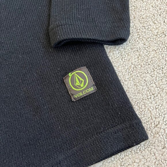 Vintage Volcom Men’s V Neck Sweater Sz M Black Cotton Made in USA Skate Surf - Picture 7 of 10